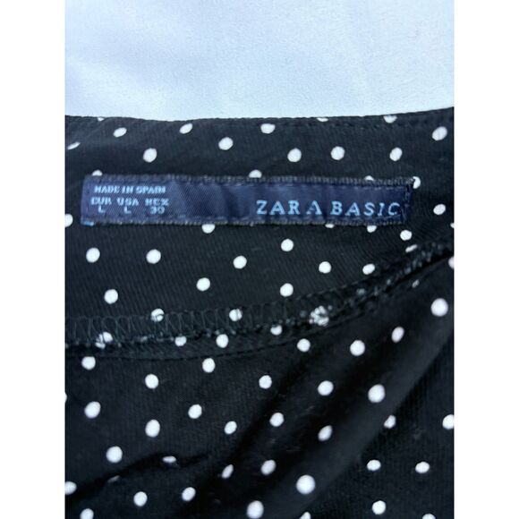 Zara Basics Polka Dot Batwing Top Size L Pinup Retro 70s 60s Closet Staple Long - Picture 7 of 10